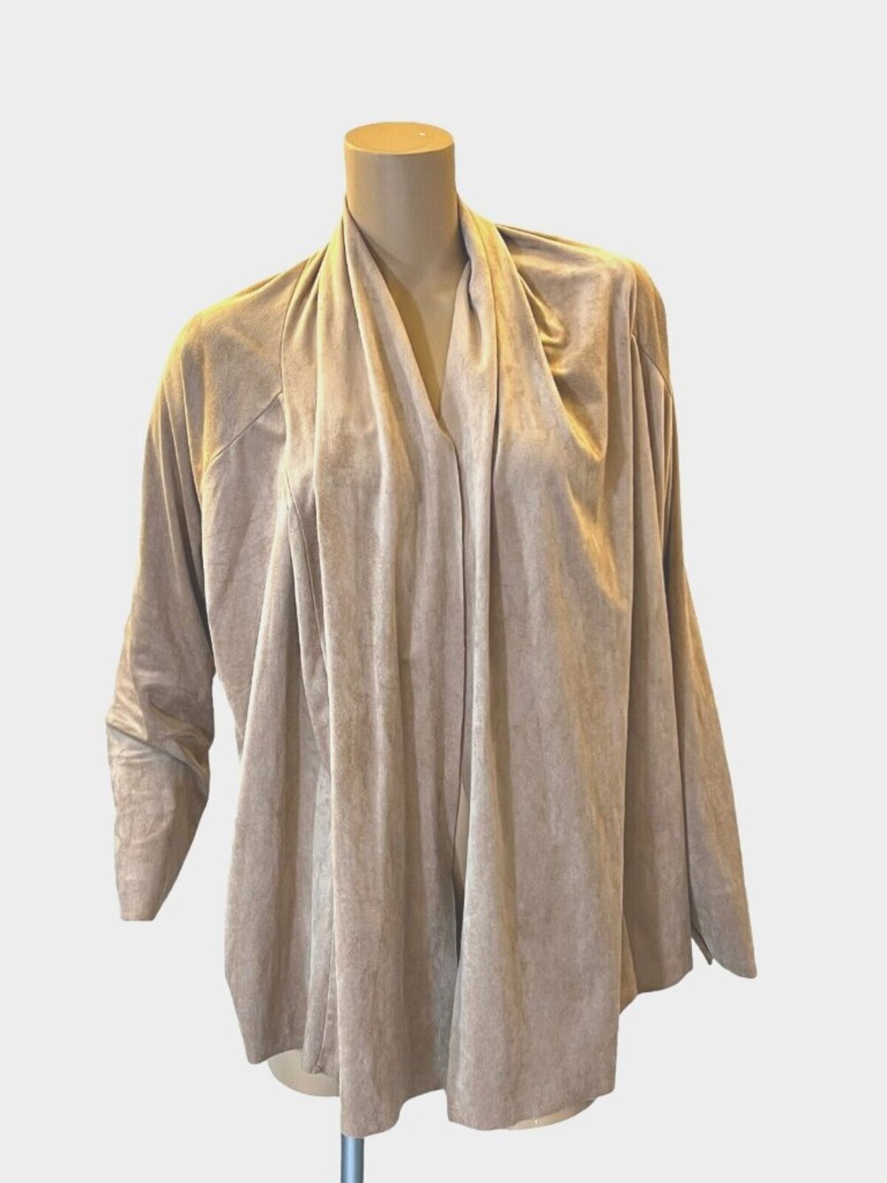 Chico’s Womens Jacket Sz 2/L Brown Open Long Sleeve Front Casual NWT